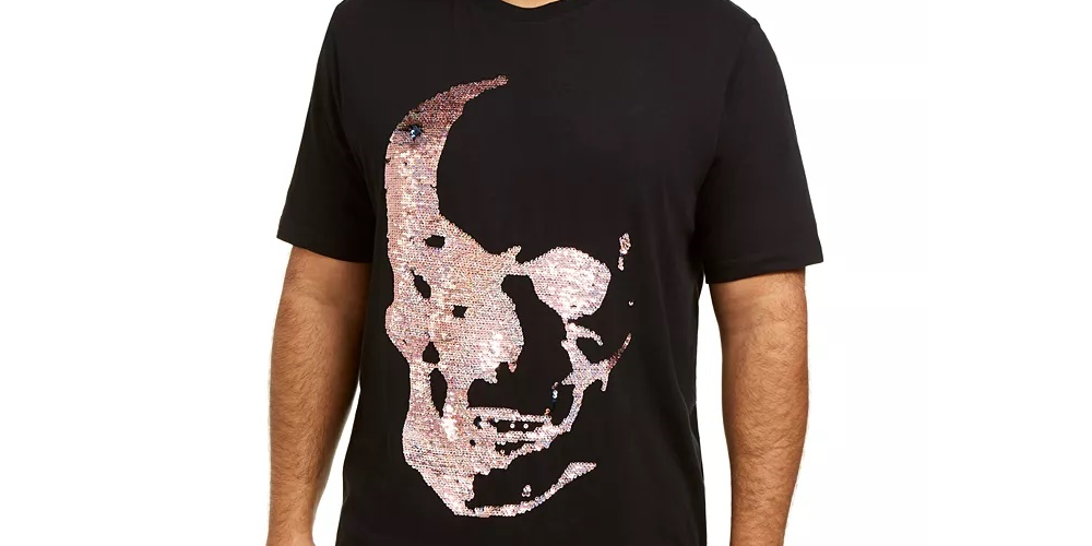 INC International Concepts Men's Graphic Long Sleeve Oversized Fit T-Shirt Black Size 2XB
