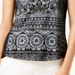 Alfani Brushstroke-Print Polo Top Black Size PL