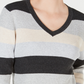 Karen Scott Women's Colorblocked V-Neck Cotton Sweater Grey Size XX-Large