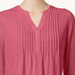 Charter Club Women's Petite Double Ruffle Solid Pintuck Top Pink Size Medium