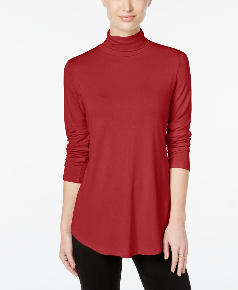 JM Collection Women's Turtleneck Top Red Size XX-Large