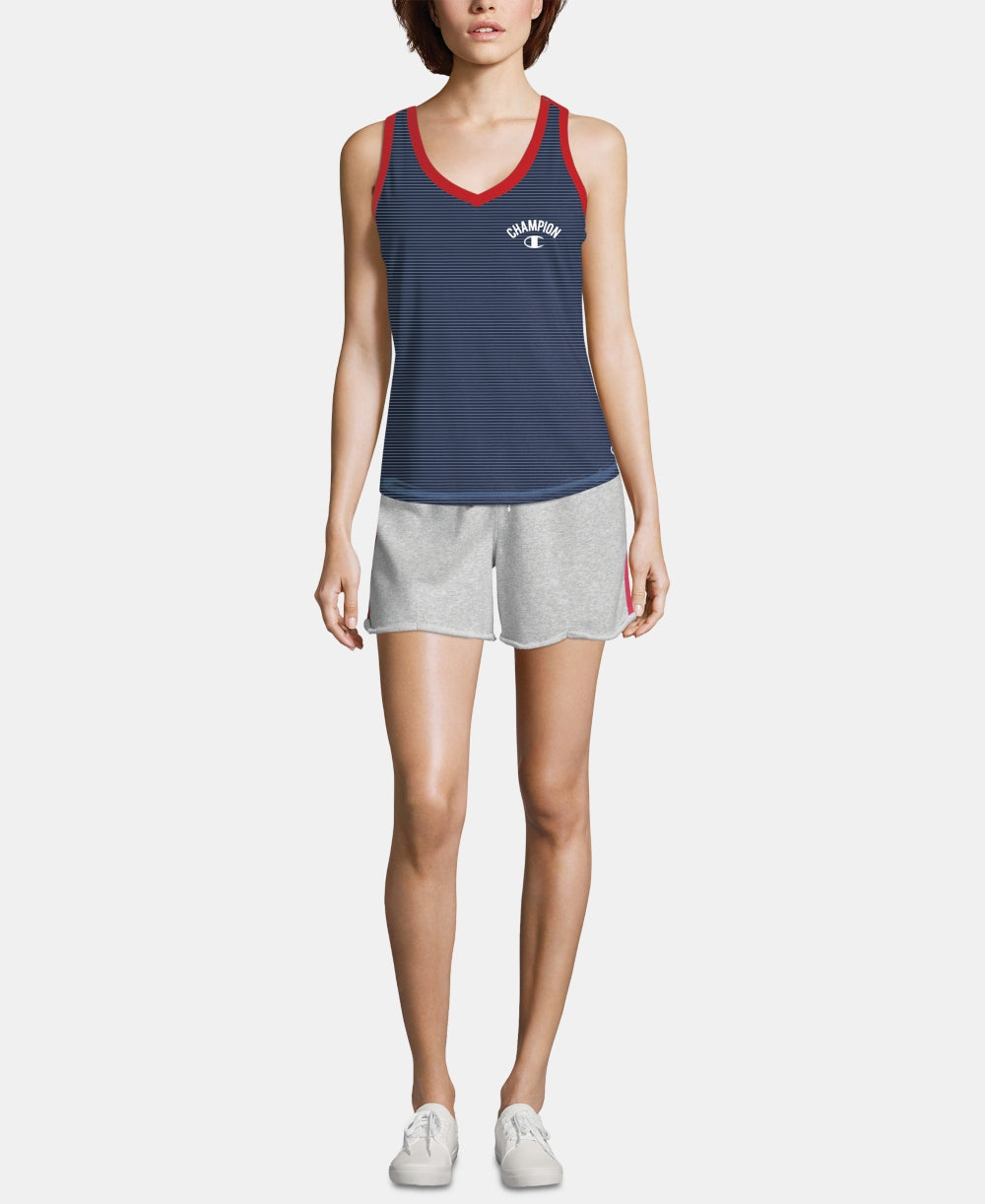Champion Women's Heritage Cotton V-Neck Tank Top Blue Size Medium