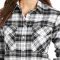 Pendleton Women's Elbow-Patch Flannel Shirt White Size XX-Small