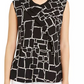 Alfani Women's Printed Pleat-Front Sleeveless Top Black Size Large