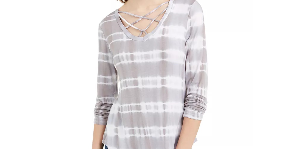 Ultra Flirt Juniors' Strappy Tie-Dye T-Shirt Fits Dream Size Large