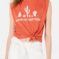 Love Tribe Juniors' Rodeo Knot-Front Graphic Tank Top Orange Size Large