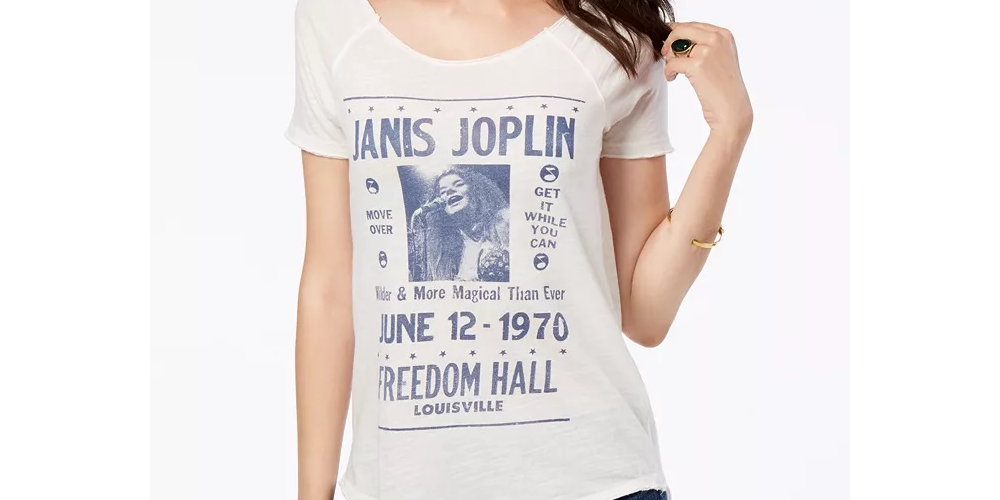 Lucky Brand Women's Cotton Band Print T-Shirt White Size Small