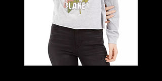 Rebellious One Juniors' One Planet Graphic T-Shirt Gray Size Medium