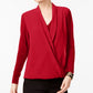 Alfani Women's Surplice Top Red Size X-Large