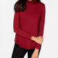 JM Collection Women's Women's Red Long Sleeve Turtle Neck Top Red Size S