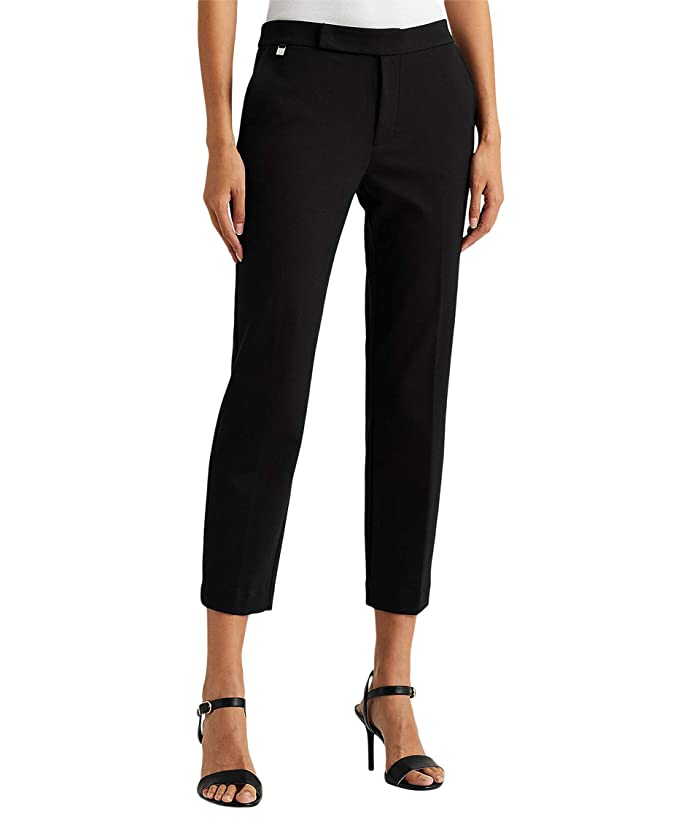 Ralph Lauren Women's Stretch Ponte Straight Pants Black Size Medium