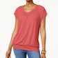 JM Collection Women's Blouson T-Shirt Red Size X-Small