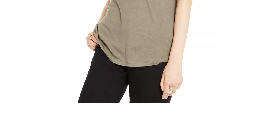 INC International Concepts Women's Turquoise Textured Shiny Short Sleeve V Neck T-Shirt Green Size Small