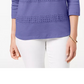 Karen Scott Women's Lace 3/4 Sleeve Square Neck Top Purple Size X-Small
