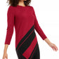 Alfani Women's Petite Striped Asymmetrical Tunic Red Size PS