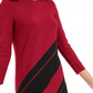 Alfani Women's Petite Striped Asymmetrical Tunic Red Size PS