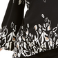 JM Collection Women's Petite Printed Keyhole Tunic Black Size PL