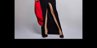 Emerald Sundae Women's Slitted Spaghetti Strap Sweetheart Neckline Full-Length Formal Sheath Dress Black Size Medium