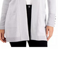 JM Collection Women's Petite Button Sleeve Flyaway Cardigan Gray Size Petite Small
