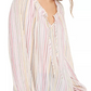 INC International Concepts Women's Striped Peasant Top White Size Large
