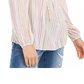INC International Concepts Women's Striped Peasant Top White Size Large
