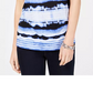INC International Concepts Women's Petite Tie-Dyed Cold-Shoulder Top Blue Size -PXL