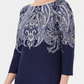 Karen Scott Women's Petite Paisley Boat-Neck Top Purple Size PS/M