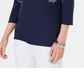 Karen Scott Women's Petite Paisley Boat-Neck Top Purple Size PS/M