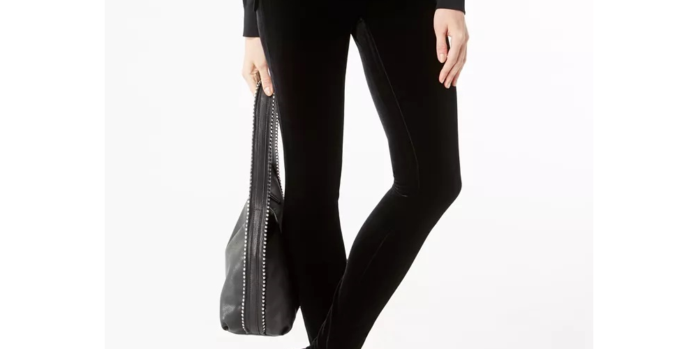 INC International Concepts Women's Petite Velvet Skinny Pants Black Size 4 Petite
