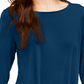 Alfani Women's Petite Solid Swing Top Blue  Size PXL