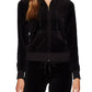Juicy Couture Women's Full Zip Velvet Hoodie Black Size X-Large