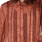 INC International Concepts Women's Ruffled Snake-Embossed Top Orange Size Medium
