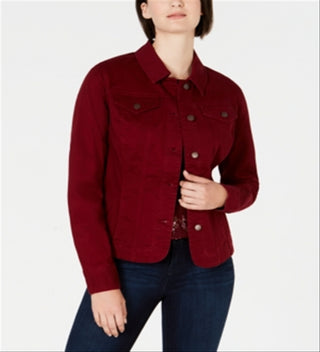 Charter Club Women's Denim Jacket Red Size XL