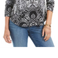 Style & Co Women's Printed Top Black Size Medium