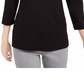 Karen Scott Women's Embellished 3/4-Sleeve Top Black Size Medium