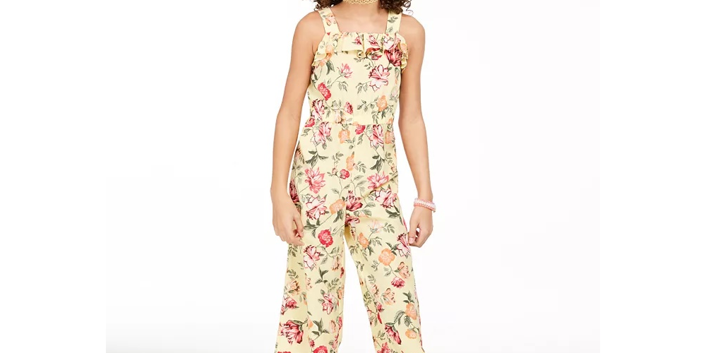 Charter Club Big Girls Mommy & Me Floral-Print Jumpsuit Yellow Size Small-Medium