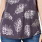 Style & Co Women's Leaf Print Scoop Neck Top Gray Size XX-Large