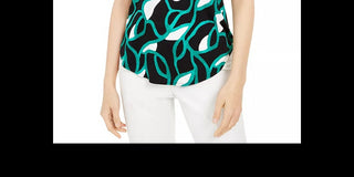 Alfani Women's Printed T-Shirt blue/black floral Size Large