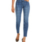 INC International Concepts Women's Plaid Skinny Jeans Blue Size 2