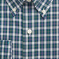Club Room Men's Plaid Performance Dress Shirt White/Green  Size 15.5X34-35