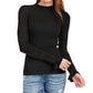 Crave Fame Juniors' Pointelle-Trim Sweater Black Size Medium
