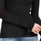 Crave Fame Juniors' Pointelle-Trim Sweater Black Size Medium