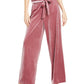 INC International Concepts Women's Velvet Wide-Leg Paperbag Pants Pink Size Small