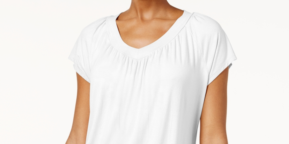 JM Collection Women's Blouson T-Shirt White Size X-Small