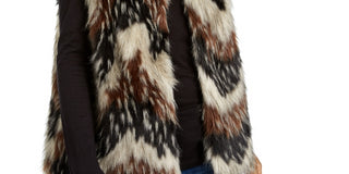 Say What? Juniors' Faux-Fur Vest Brown Size Medium