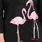 Karen Scott Women's Petite Holiday Flamingo Graphic Top Black Size PL