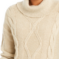 Charter Club Women's Cowl-Neck Cable-Knit Glitter Sweater White Size Medium