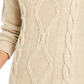 Charter Club Women's Cowl-Neck Cable-Knit Glitter Sweater White Size Medium