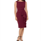 Betsy & Adam Women's Cascading Ruffle Sheath Dress Burgundy Size 4