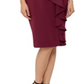 Betsy & Adam Women's Cascading Ruffle Sheath Dress Burgundy Size 4